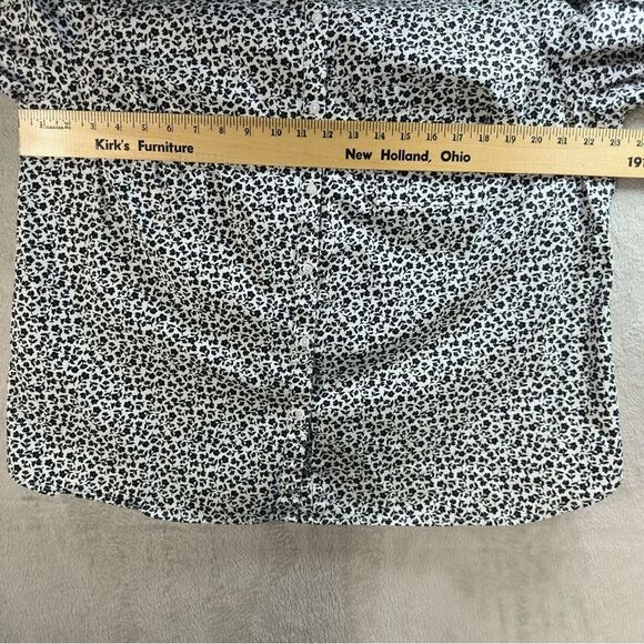 Croft & Barrow Floral Print Button Front Blouse Shirt Roll Tab Sleeve Plus Sz 1X - Picture 5 of 8